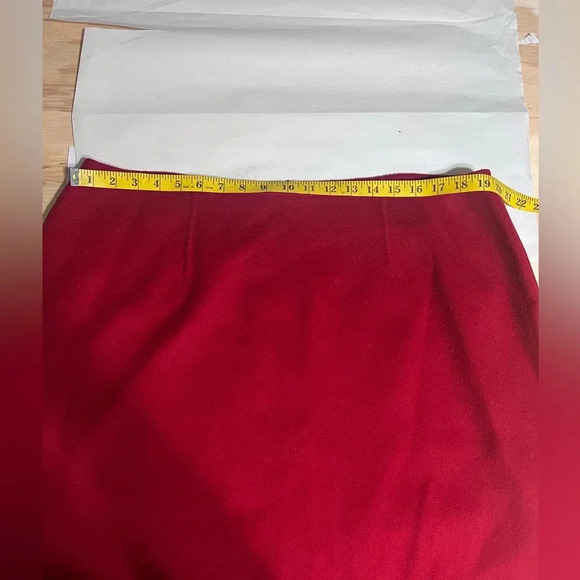 Talbots Plus Sz 16W Women’s Red Pencil Skirt Wool Winter Work Wear Holiday Event - Picture 5 of 8